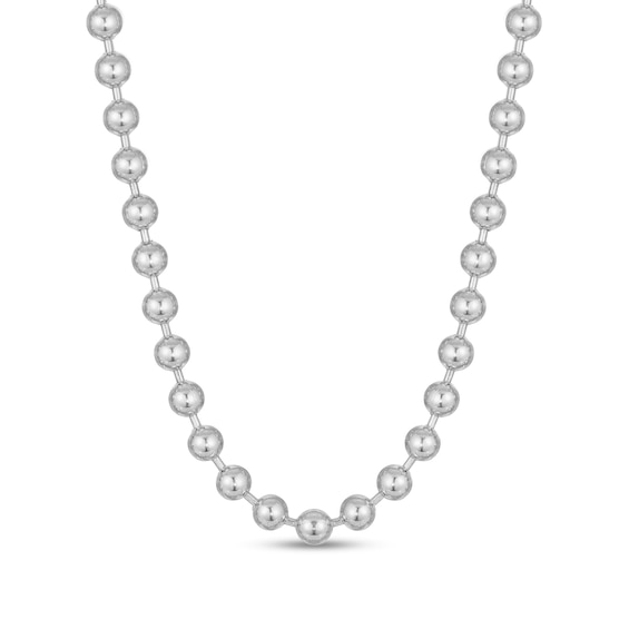 Men's 8.0mm Bead Chain Necklace in Solid Stainless Steel