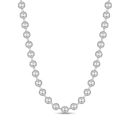 Men's 8.0mm Bead Chain Necklace in Solid Stainless Steel  - 22"
