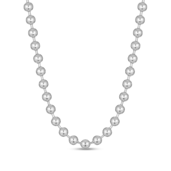 Men's 8.0mm Bead Chain Necklace in Solid Stainless Steel - 22"