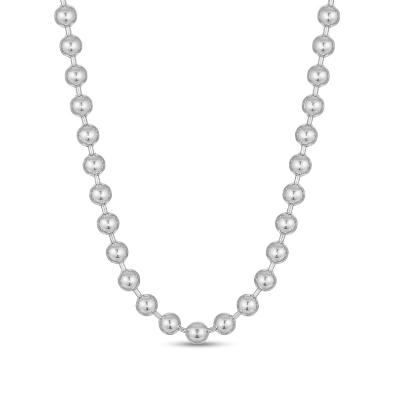 Main Image 1 of Men's 8.0mm Bead Chain Necklace in Solid Stainless Steel  - 22"