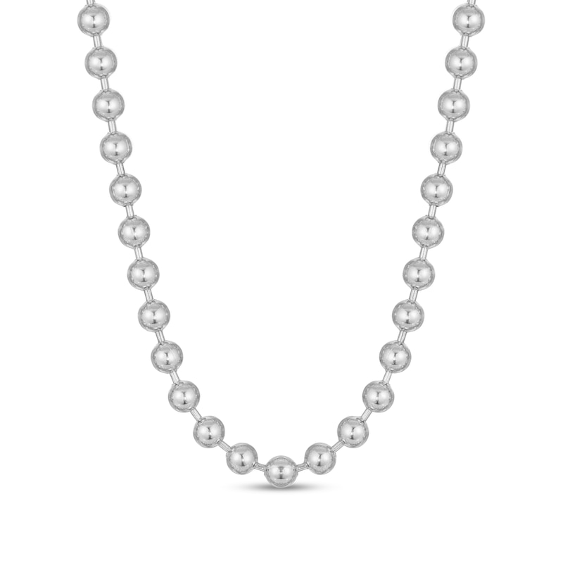 Main Image 1 of Men's 8.0mm Bead Chain Necklace in Solid Stainless Steel  - 24"