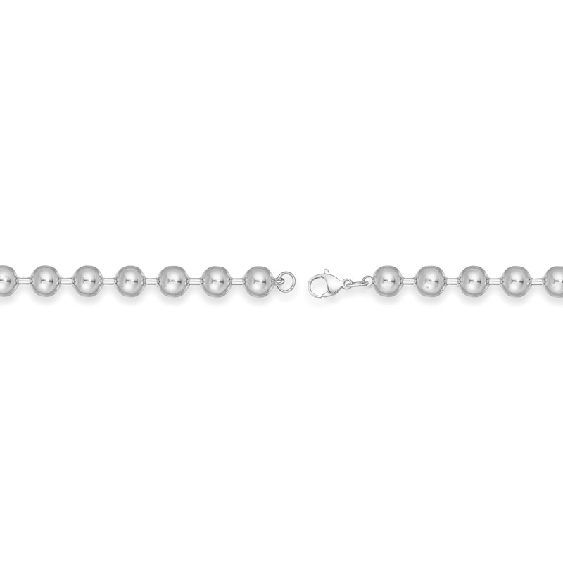 Main Image 2 of Men's 8.0mm Bead Chain Necklace in Solid Stainless Steel  - 24"