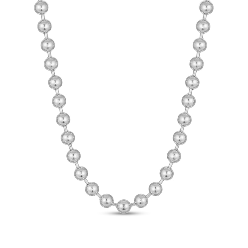 Main Image 1 of Men's 8.0mm Bead Chain Necklace in Solid Stainless Steel  - 30"