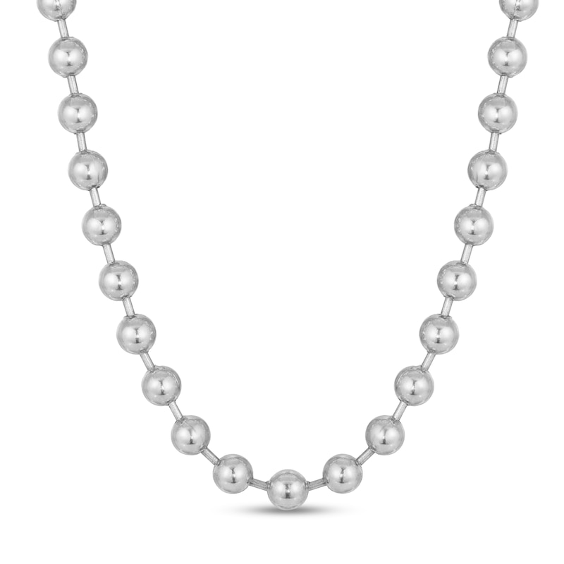 Main Image 1 of Men's 10.0mm Bead Chain Necklace in Solid Stainless Steel  - 20"