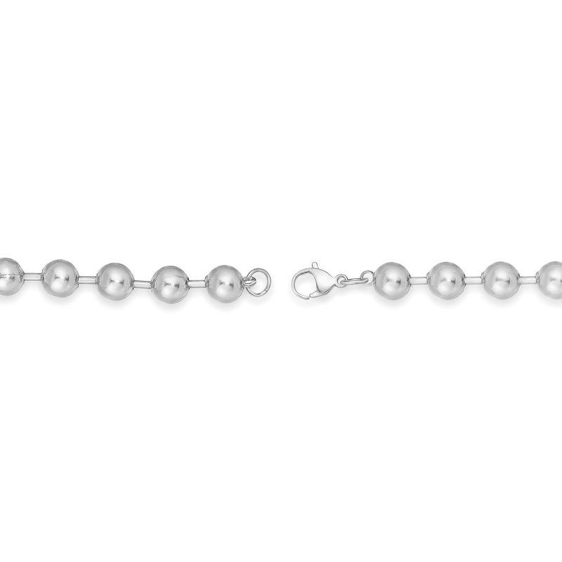 Main Image 2 of Men's 10.0mm Bead Chain Necklace in Solid Stainless Steel  - 20"