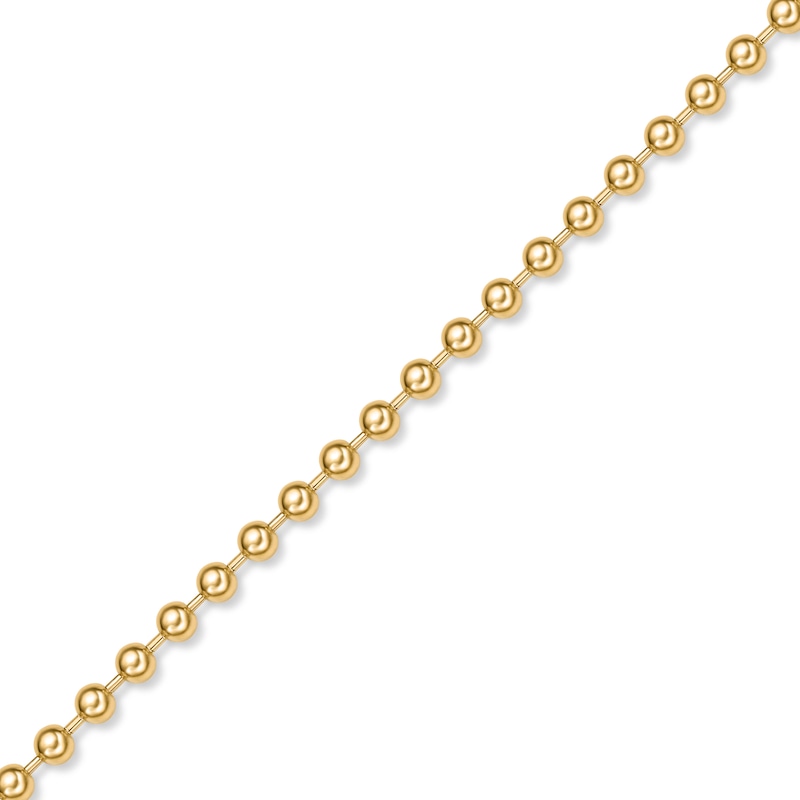 Main Image 2 of Men's 6.0mm Bead Gold-Tone Chain Necklace in Solid Stainless Steel  with Yellow Ion-Plate - 20"