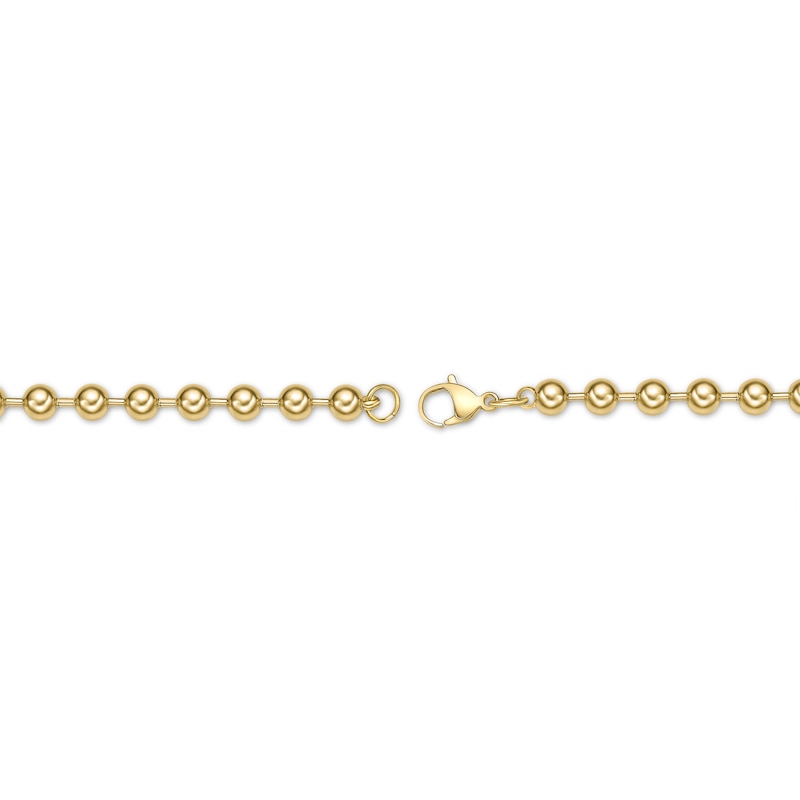 Main Image 3 of Men's 6.0mm Bead Gold-Tone Chain Necklace in Solid Stainless Steel  with Yellow Ion-Plate - 20"