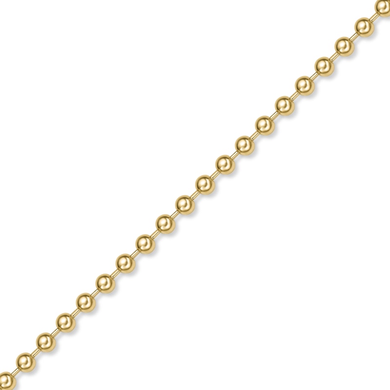 Main Image 2 of Men's 6.0mm Bead Gold-Tone Chain Necklace in Solid Stainless Steel  with Yellow Ion-Plate - 24"