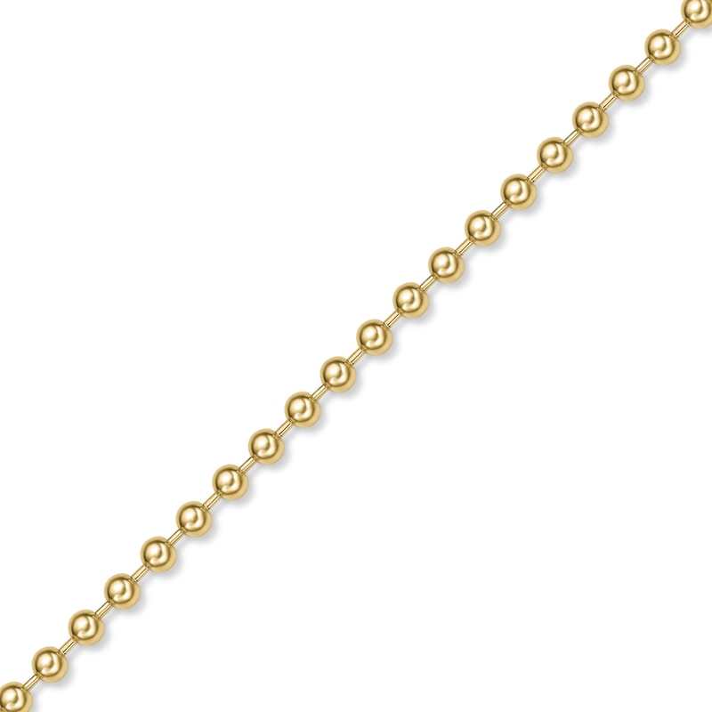 Main Image 2 of Men's 6.0mm Bead Gold-Tone Chain Necklace in Solid Stainless Steel  with Yellow Ion-Plate - 30"