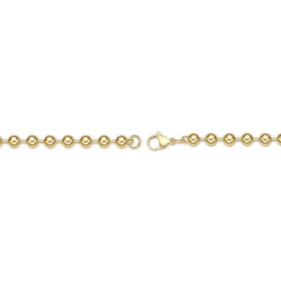 Men's 6.0mm Bead Gold-Tone Chain Necklace in Solid Stainless Steel with Yellow Ion-Plate - 30"
