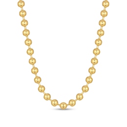 Men's 8.0mm Bead Gold-Tone Chain Necklace in Solid Stainless Steel  with Yellow Ion-Plate - 20"