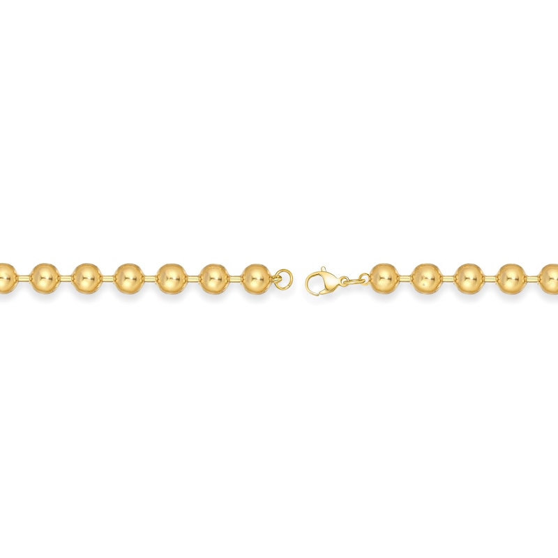 Men's 8.0mm Bead Gold-Tone Chain Necklace in Solid Stainless Steel  with Yellow Ion-Plate - 20"