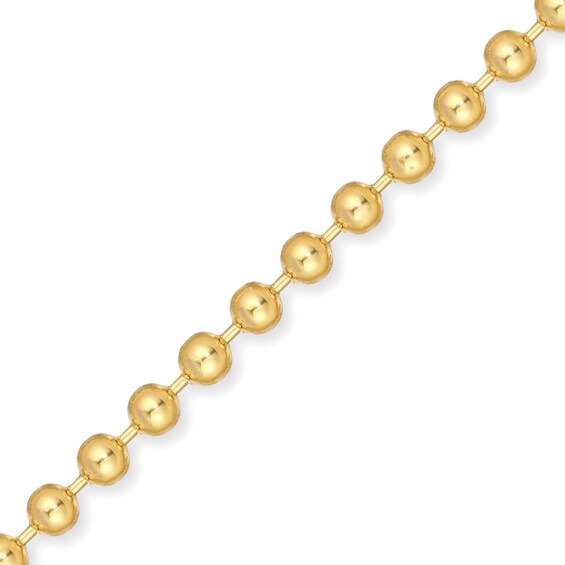 Men's 8.0mm Bead Gold-Tone Chain Necklace in Solid Stainless Steel with Yellow Ion-Plate - 20"