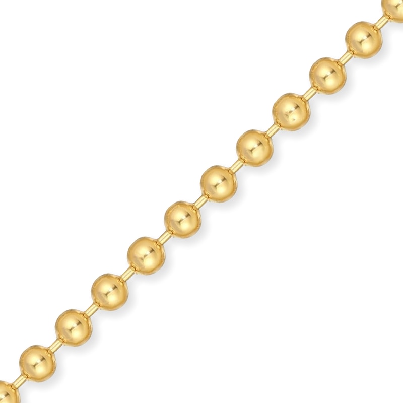 Main Image 3 of Men's 8.0mm Bead Gold-Tone Chain Necklace in Solid Stainless Steel  with Yellow Ion-Plate - 20"