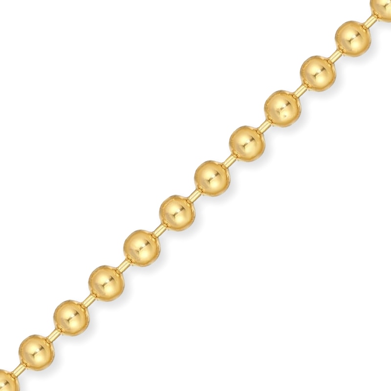 Men's 8.0mm Bead Gold-Tone Chain Necklace in Solid Stainless Steel  with Yellow Ion-Plate - 20"