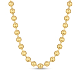 Men's 8.0mm Bead Gold-Tone Chain Necklace in Solid Stainless Steel  with Yellow Ion-Plate - 22"