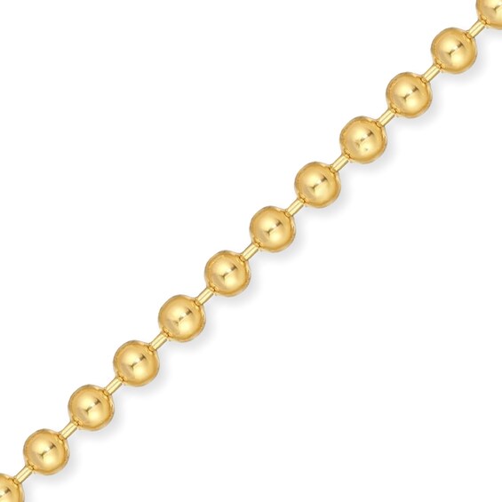 Men's 8.0mm Bead Gold-Tone Chain Necklace in Solid Stainless Steel with Yellow Ion-Plate - 22"
