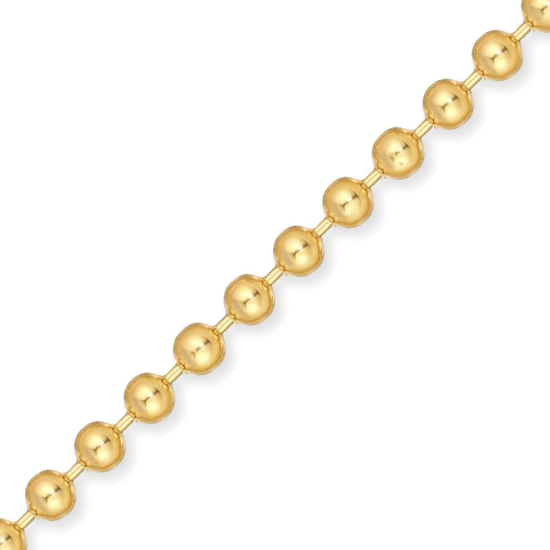 Main Image 3 of Men's 8.0mm Bead Gold-Tone Chain Necklace in Solid Stainless Steel  with Yellow Ion-Plate - 22"