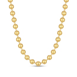 Men's 8.0mm Bead Gold-Tone Chain Necklace in Solid Stainless Steel  with Yellow Ion-Plate - 24"