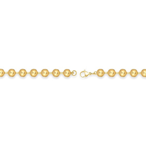 Men's 8.0mm Bead Gold-Tone Chain Necklace in Solid Stainless Steel with Yellow Ion-Plate - 24"