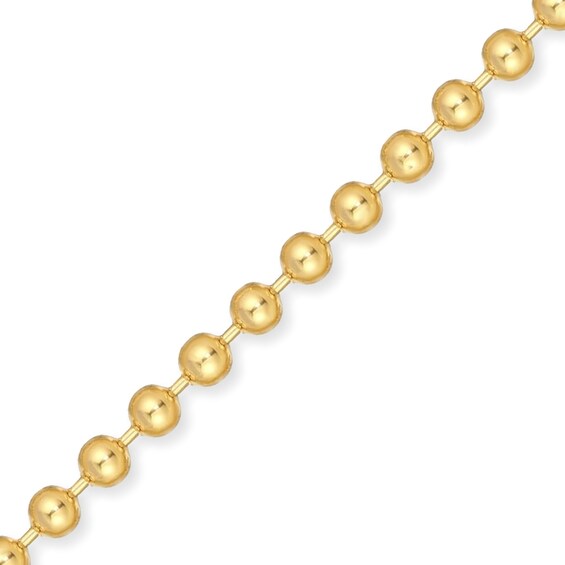 Men's 8.0mm Bead Gold-Tone Chain Necklace in Solid Stainless Steel with Yellow Ion-Plate - 24"