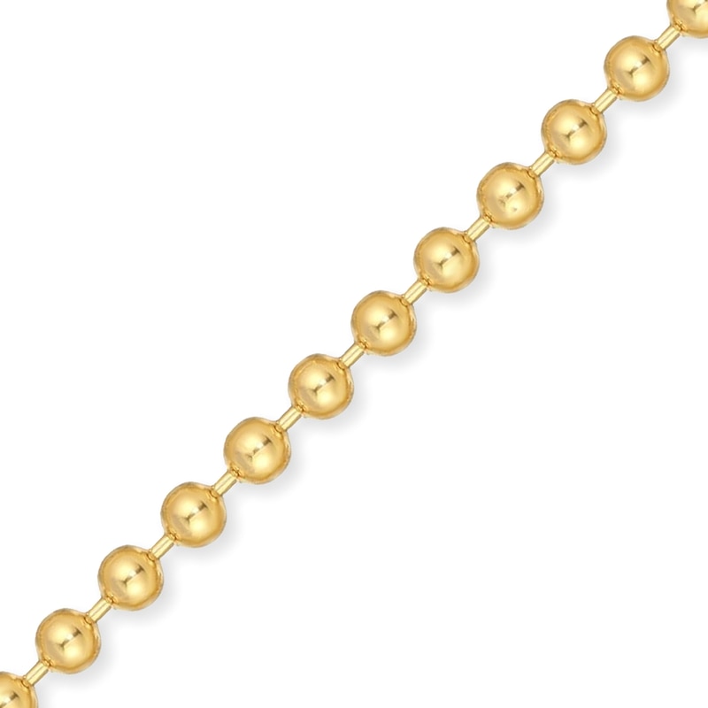 Main Image 3 of Men's 8.0mm Bead Gold-Tone Chain Necklace in Solid Stainless Steel  with Yellow Ion-Plate - 24"