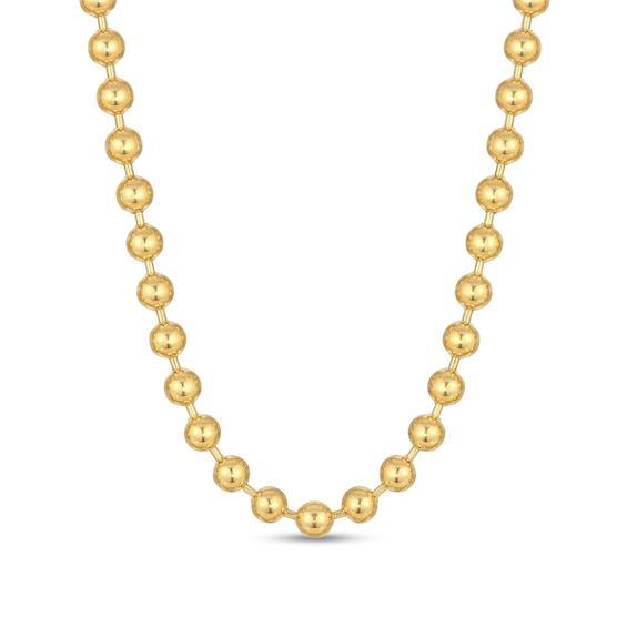 Men's 8.0mm Bead Gold-Tone Chain Necklace in Solid Stainless Steel with Yellow Ion-Plate - 30"