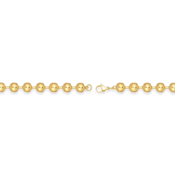 Men's 8.0mm Bead Gold-Tone Chain Necklace in Solid Stainless Steel with Yellow Ion-Plate - 30"