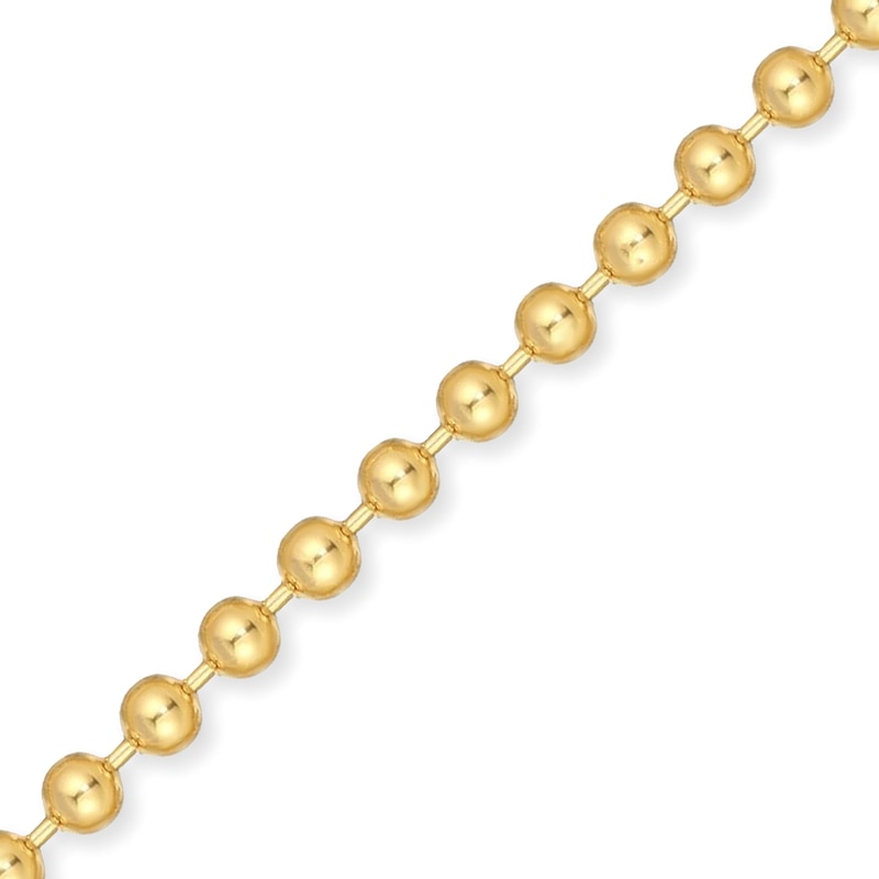 Main Image 3 of Men's 8.0mm Bead Gold-Tone Chain Necklace in Solid Stainless Steel  with Yellow Ion-Plate - 30"
