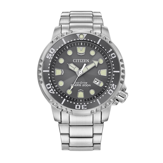 Men's Citizen Eco-Drive® Promaster Marine Watch with Sunray Grey Dial (Model: Bn0167-50H)