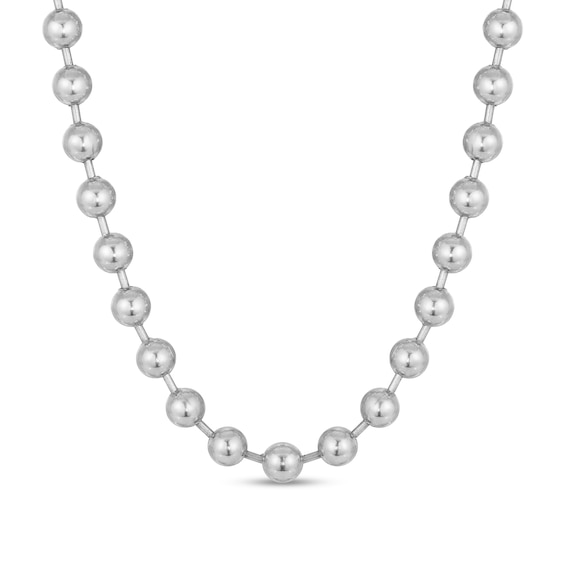 Men's 10.0mm Bead Chain Necklace in Solid Stainless Steel - 22"