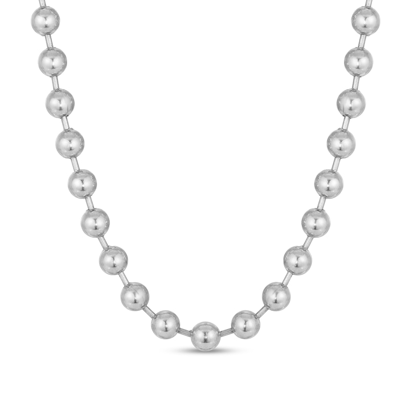 Main Image 1 of Men's 10.0mm Bead Chain Necklace in Solid Stainless Steel  - 22"