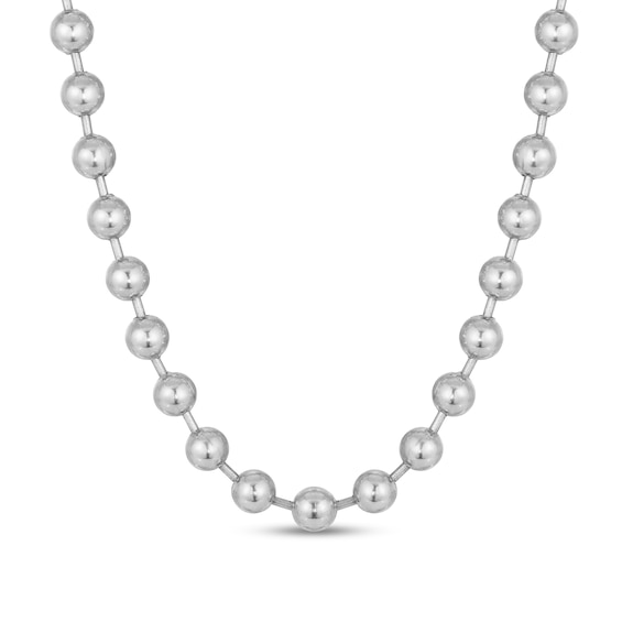 Men's 10.0mm Bead Chain Necklace in Solid Stainless Steel - 24"