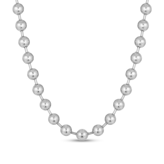 Men's 10.0mm Bead Chain Necklace in Solid Stainless Steel - 30"