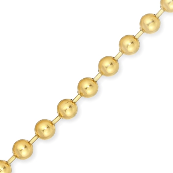 Men's 10.0mm Bead Gold-Tone Chain Necklace in Solid Stainless Steel with Yellow Ion-Plate - 20"
