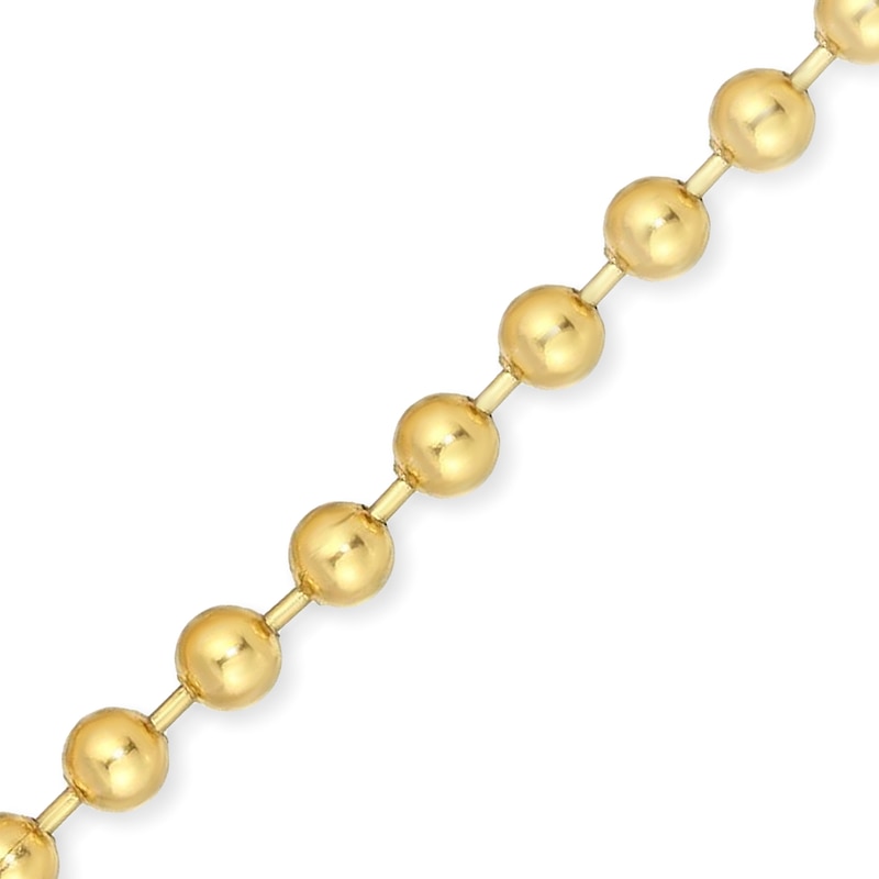 Main Image 3 of Men's 10.0mm Bead Gold-Tone Chain Necklace in Solid Stainless Steel  with Yellow Ion-Plate - 20"