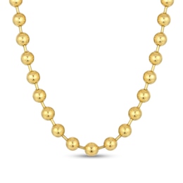 Men's 10.0mm Bead Gold-Tone Chain Necklace in Solid Stainless Steel  with Yellow Ion-Plate - 22"