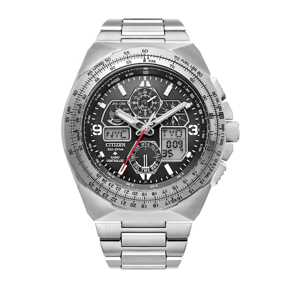 Men's Citizen Eco-DriveÂ® Promaster Air Skyhawk A-T Chronograph Watch with Black Dial (Model: Jy8120-58E)