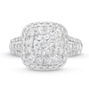 Thumbnail Image 4 of 1 CT. T.W. Diamond Double Cushion Frame Engagement Ring in 10K White Gold