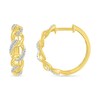 Thumbnail Image 3 of 1/6 CT. T.W. Diamond Curb Chain Hoop Earrings in Sterling Silver with 10K Gold Plate