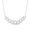Thumbnail Image 1 of 1/3 CT. T.W. Diamond Curb Chain Bar Necklace in Sterling Silver