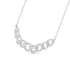 Thumbnail Image 2 of 1/3 CT. T.W. Diamond Curb Chain Bar Necklace in Sterling Silver