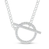 Thumbnail Image 1 of 1/5 CT. T.W. Diamond Circle Toggle Necklace in Sterling Silver - 20"