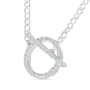 Thumbnail Image 2 of 1/5 CT. T.W. Diamond Circle Toggle Necklace in Sterling Silver - 20"