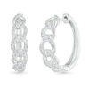 Thumbnail Image 1 of 1/3 CT. T.W. Diamond Curb Chain Hoop Earrings in Sterling Silver