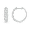 Thumbnail Image 3 of 1/3 CT. T.W. Diamond Curb Chain Hoop Earrings in Sterling Silver