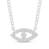 Thumbnail Image 1 of 1/10 CT. T.W. Diamond Evil Eye Necklace in Sterling Silver - 20"