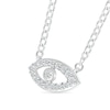 Thumbnail Image 2 of 1/10 CT. T.W. Diamond Evil Eye Necklace in Sterling Silver - 20"