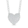 Thumbnail Image 1 of 1/5 CT. T.W. Diamond Heart Pendant in Sterling Silver - 20"