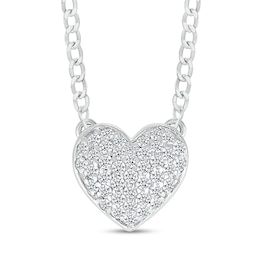 1/5 CT. T.W. Diamond Heart Pendant in Sterling Silver - 20"
